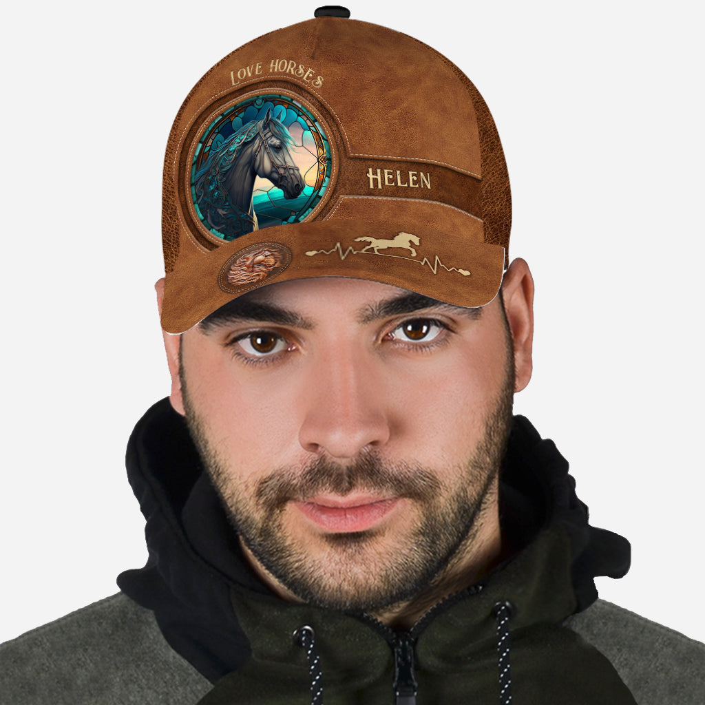Casquette classique personnalisée à motif cheval Country Girls en vitrail