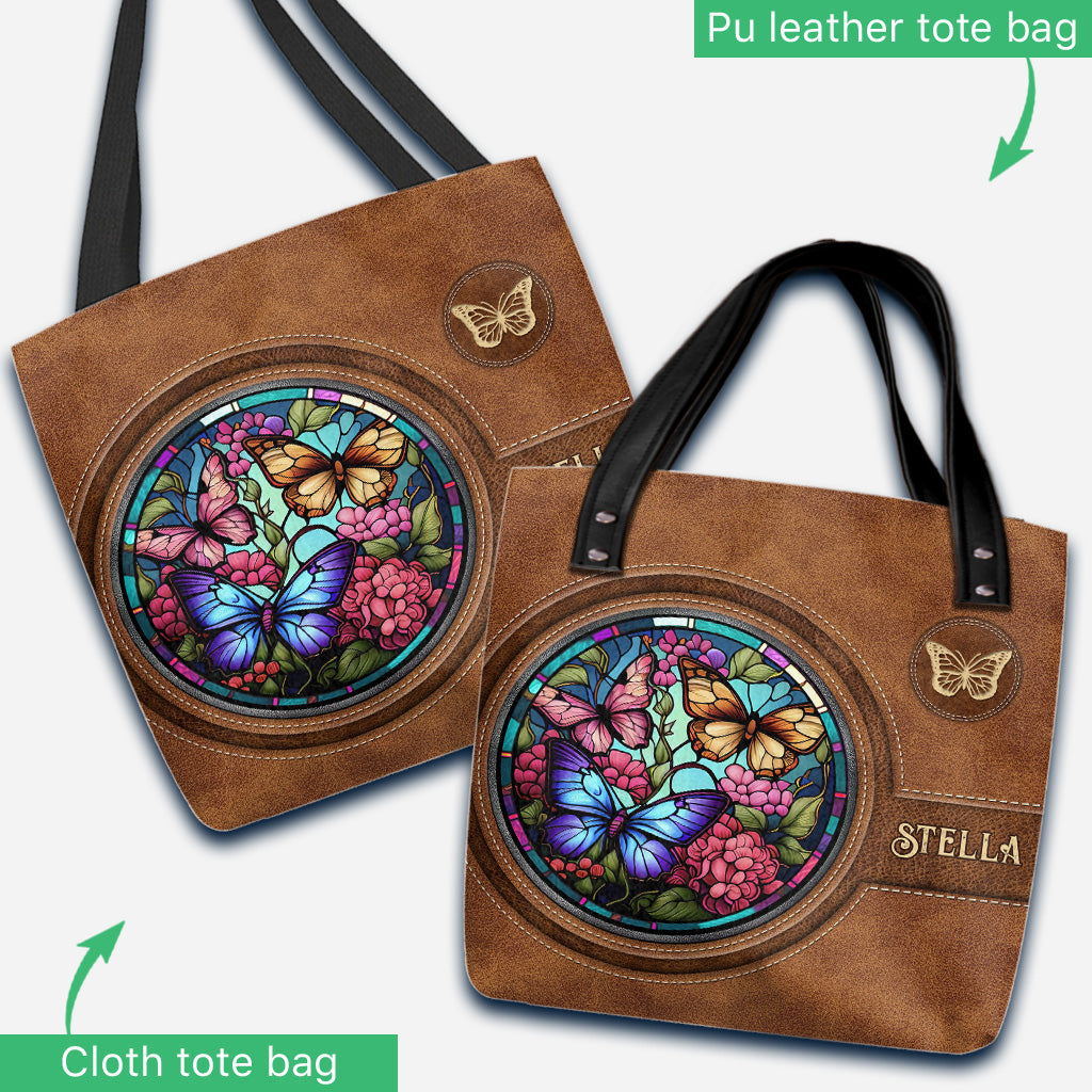 Sac fourre-tout papillon en vitrail personnalisé