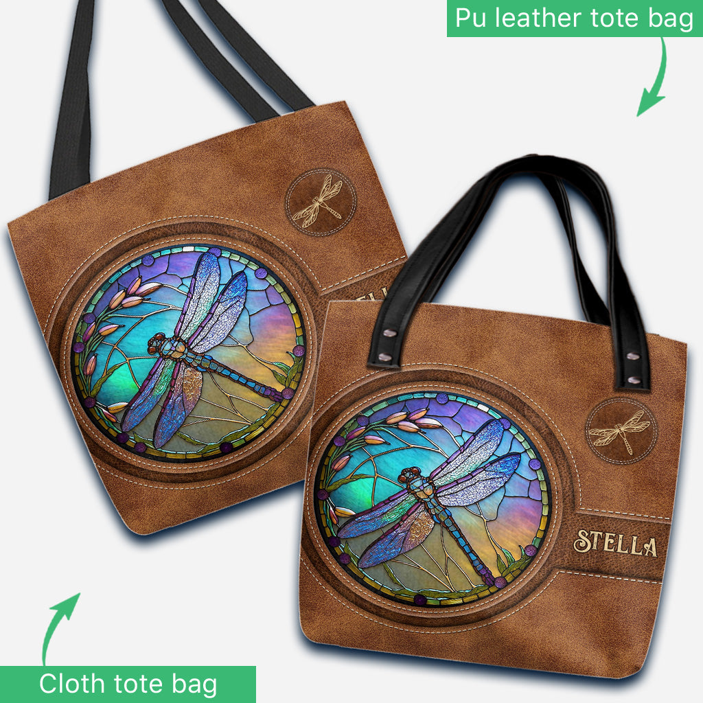 Sac fourre-tout personnalisé Libellule en vitrail