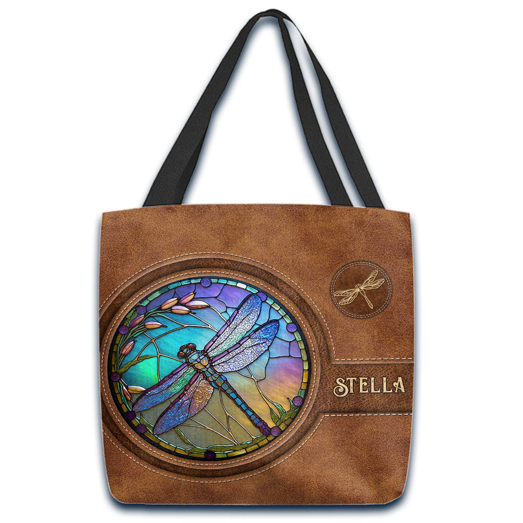 Sac fourre-tout personnalisé Libellule en vitrail