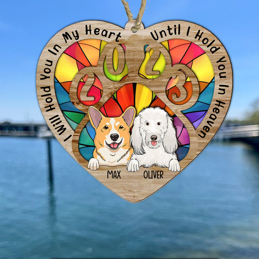 Pfotenabdrücke auf unseren Herzen – Personalisierter Hunde-Sonnenfänger