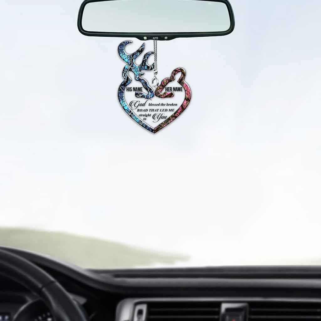 Dieu a béni la route brisée - Ornement de voiture transparent personnalisé sur le thème de la chasse