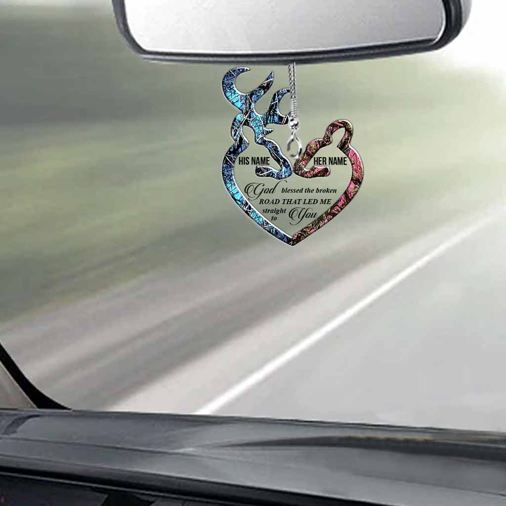 Dieu a béni la route brisée - Ornement de voiture transparent personnalisé sur le thème de la chasse