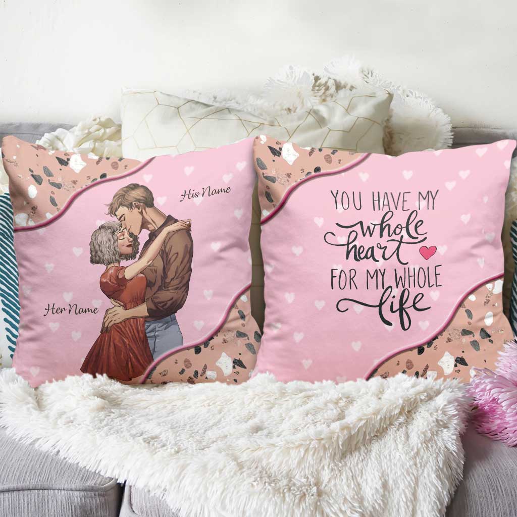 For My Whole Life - Personalized Couple Throw Pillow