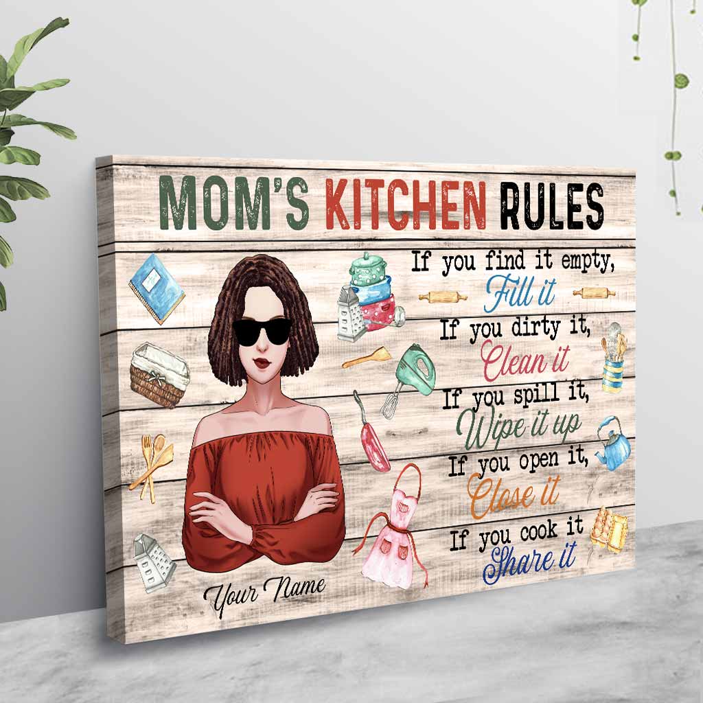 Mom's Kitchen Rules - Personalized Mother Poster