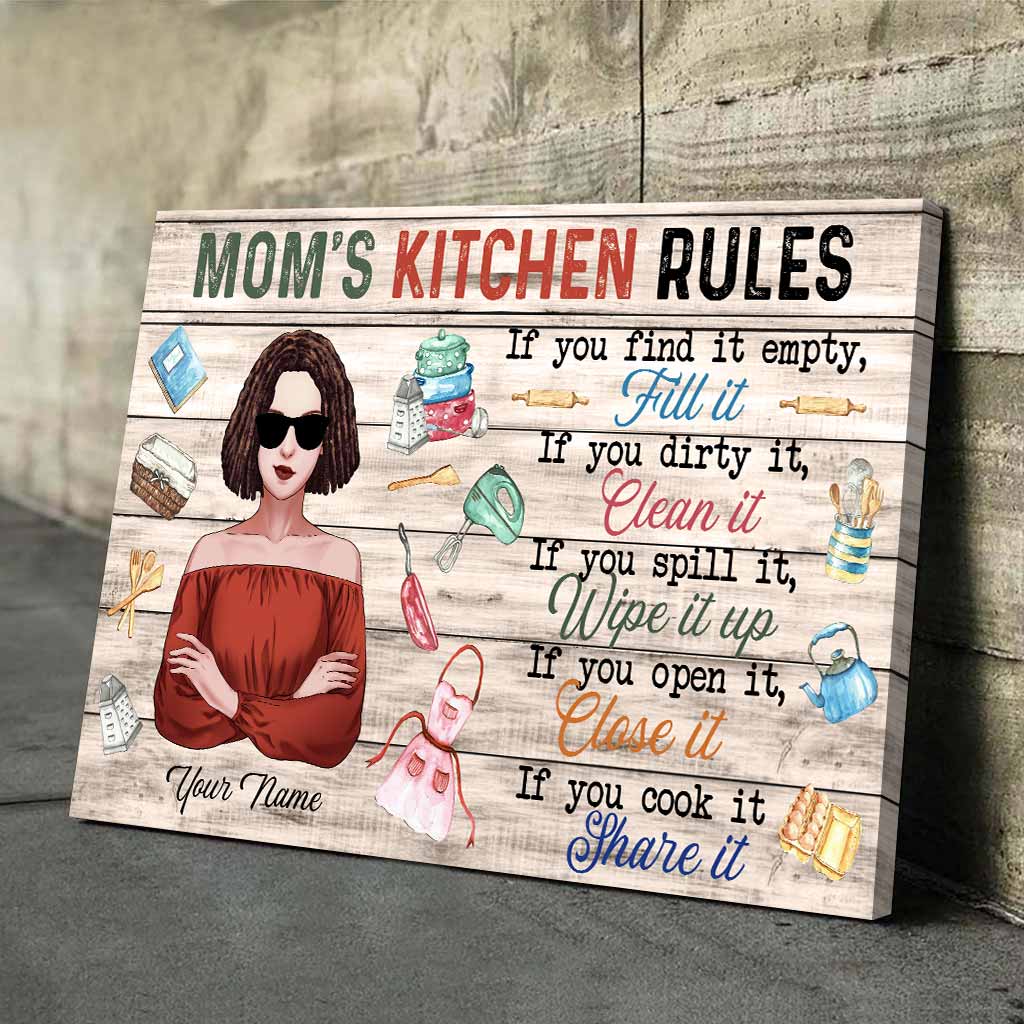 Mom's Kitchen Rules - Personalized Mother Poster