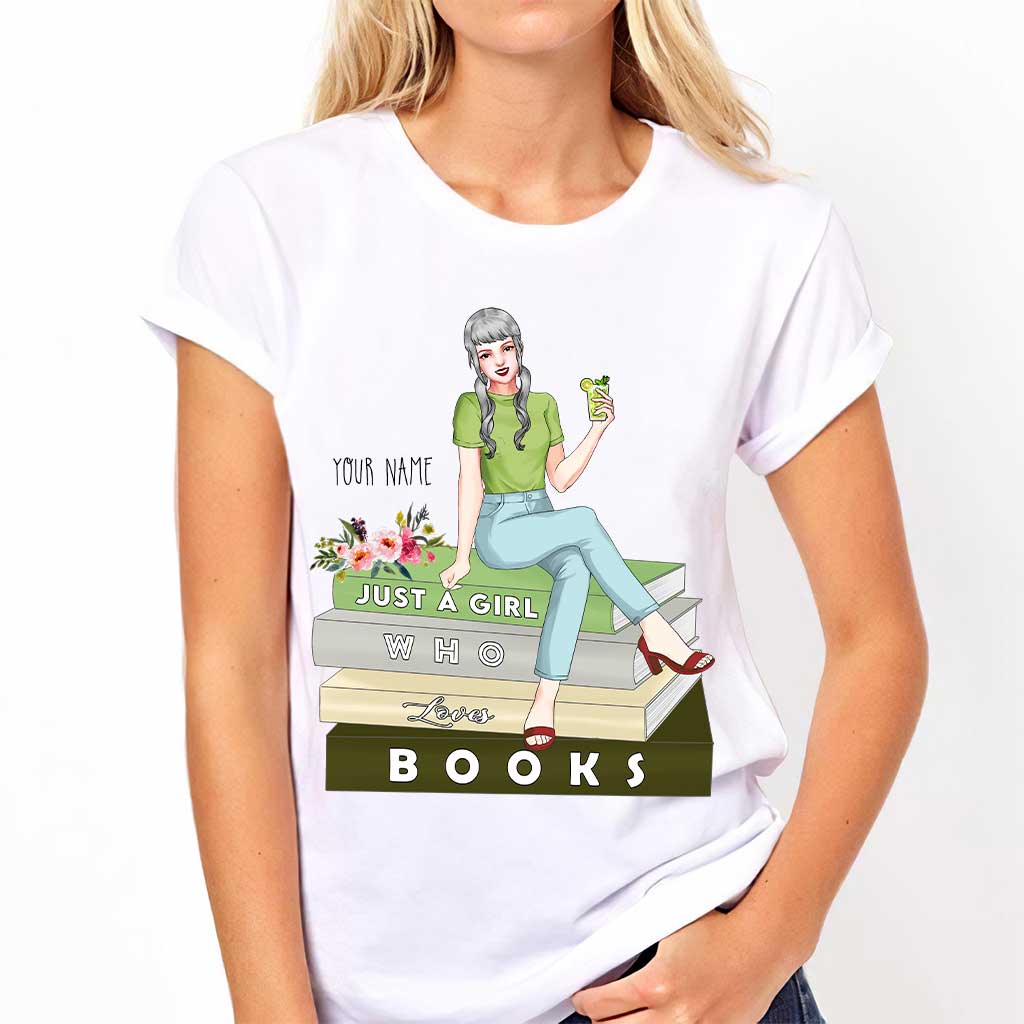 Just A Girl Who Loves Books - Personalized Book T-shirt and Hoodie