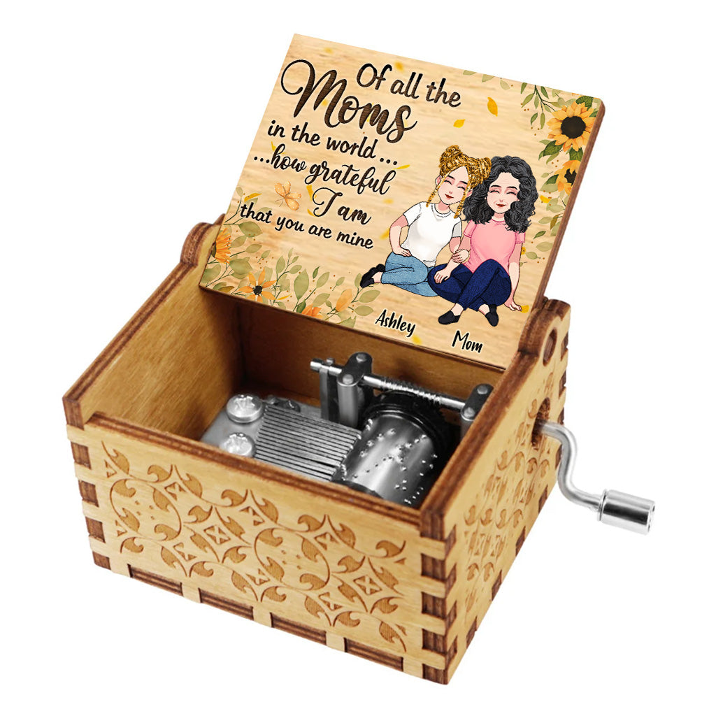 Of All The Moms - Personalized Mother's Day Mother Hand Crank Music Box