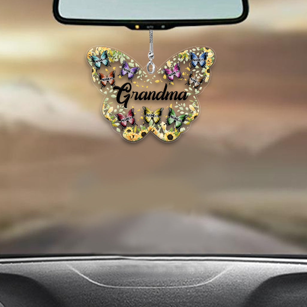 Mom And Children - Personalized Grandma Transparent Car Ornament