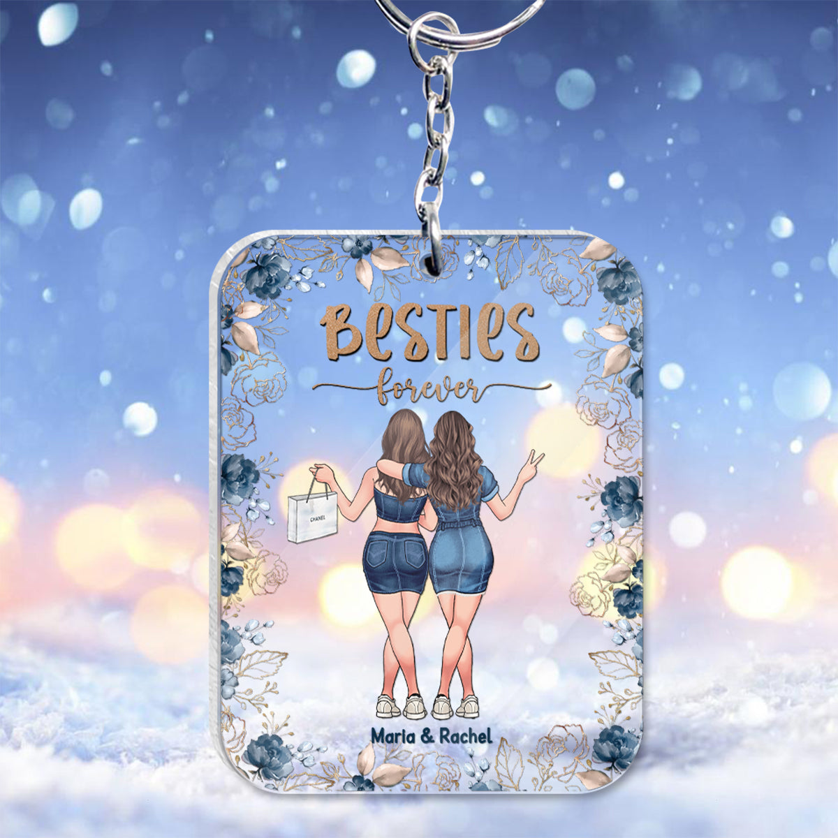 Besties Forever - Personalized Bestie Transparent Keychain