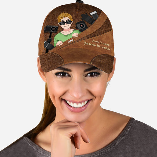 Born To Shoot Forced To Work - Personalized Photography Classic Cap