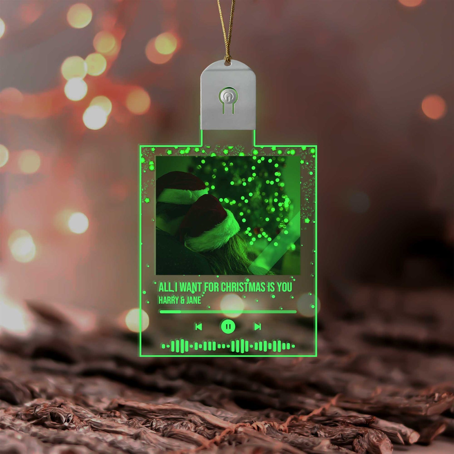 All I Want For Christmas Is You - Personalized Christmas Couple Shaped Led Acrylic Ornament