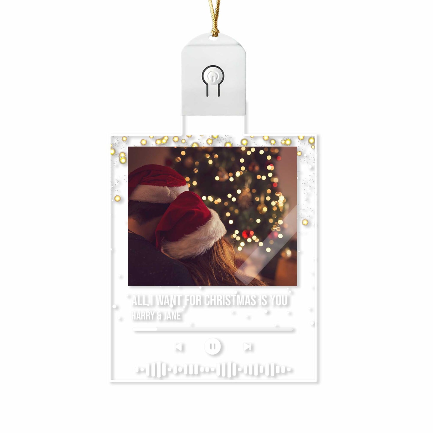 All I Want For Christmas Is You - Personalized Christmas Couple Shaped Led Acrylic Ornament