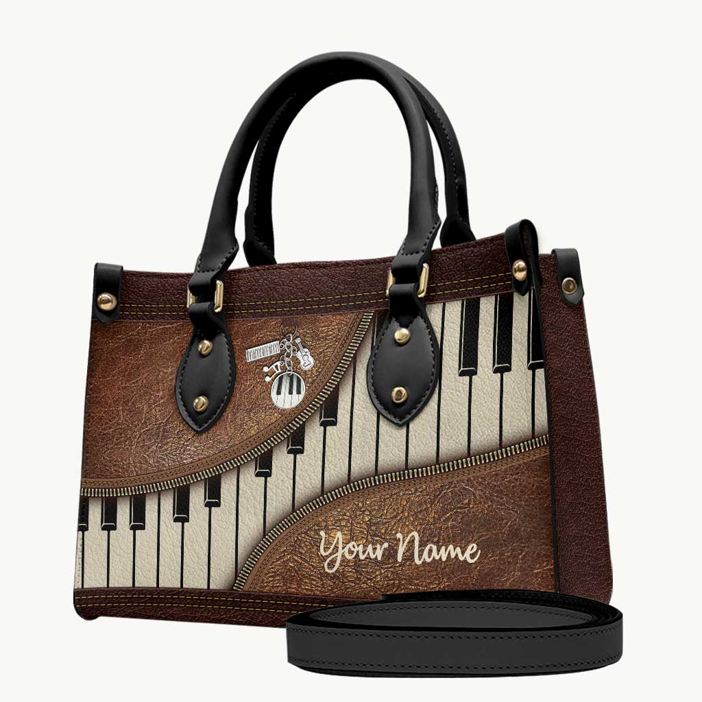 La musique, c'est ma vie - Housse de sac à main et de valise personnalisée en cuir de piano