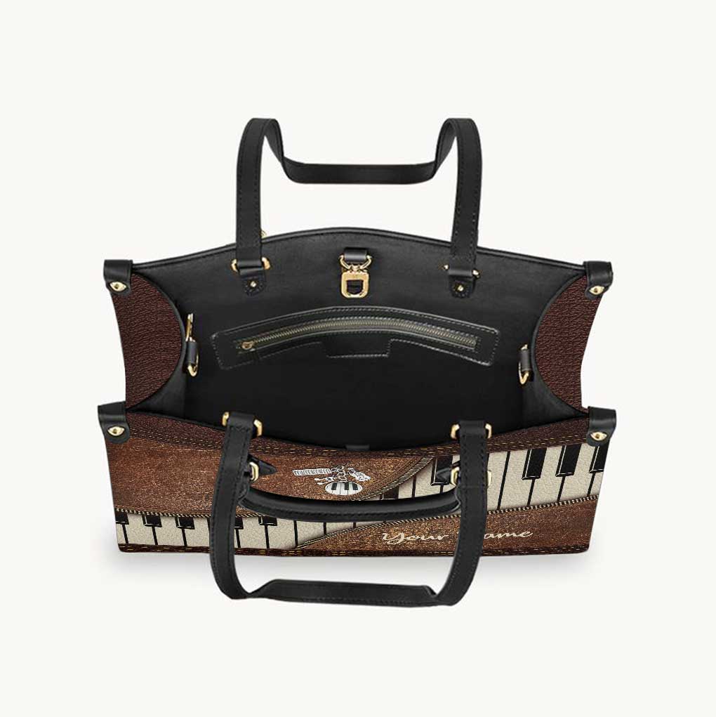 La musique, c'est ma vie - Housse de sac à main et de valise personnalisée en cuir de piano