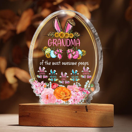 Grandma Of The Most Awesome Peeps - Personalized Mother's Day Easter Day Grandma Custom Shaped Acrylic Plaque