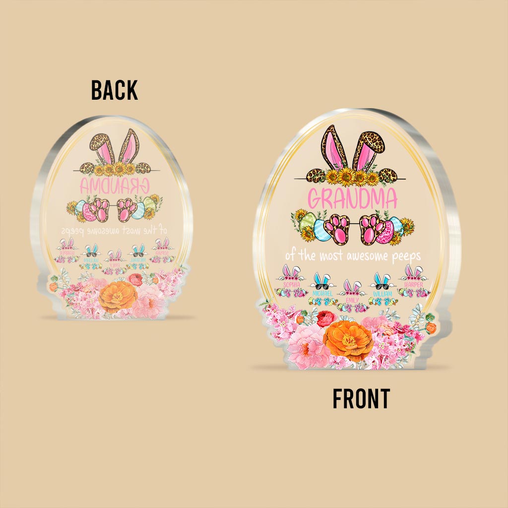 Grandma Of The Most Awesome Peeps - Personalized Mother's Day Easter Day Grandma Custom Shaped Acrylic Plaque