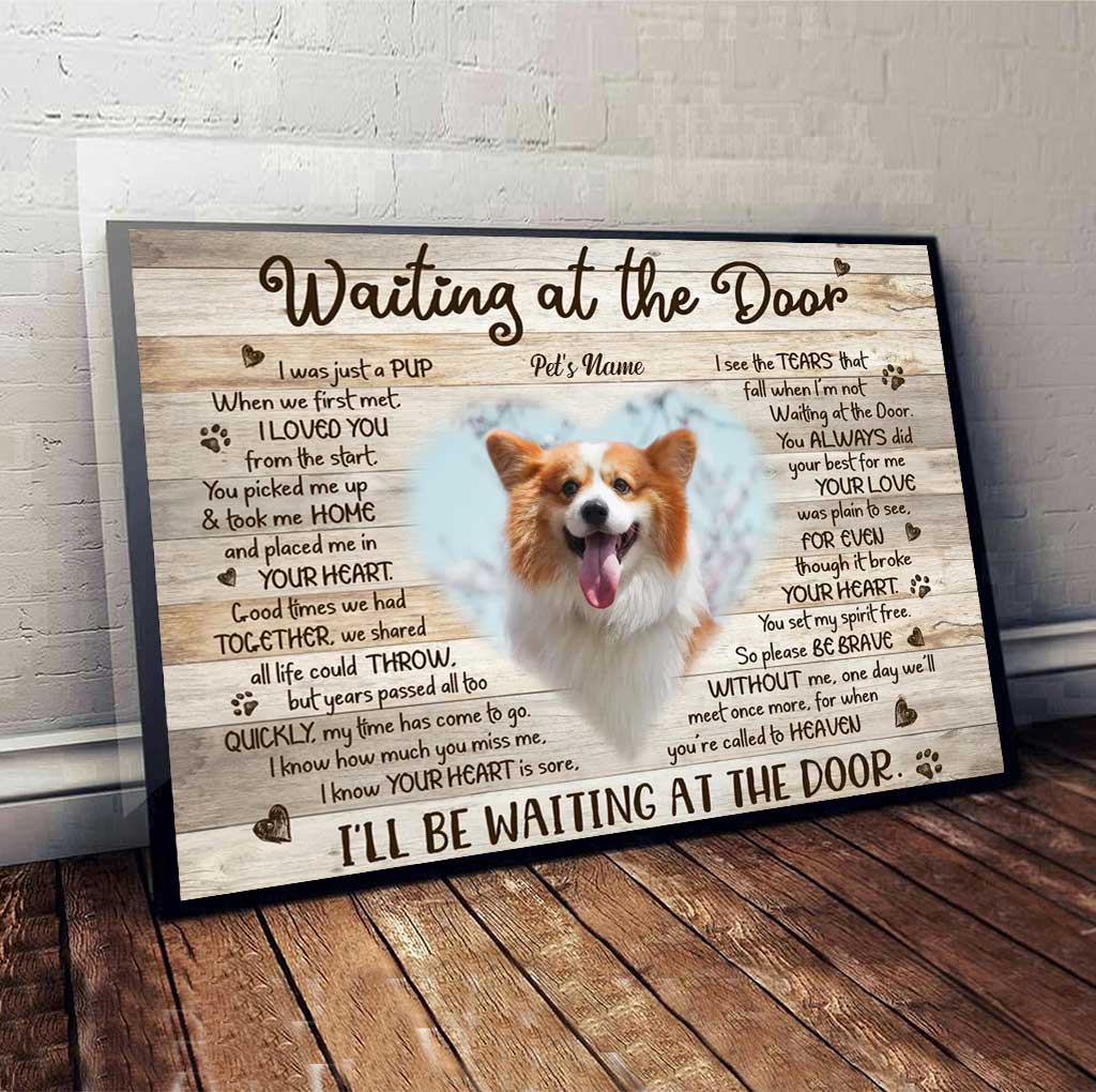 Attendre à la porte - Toile et affiche personnalisées pour chien