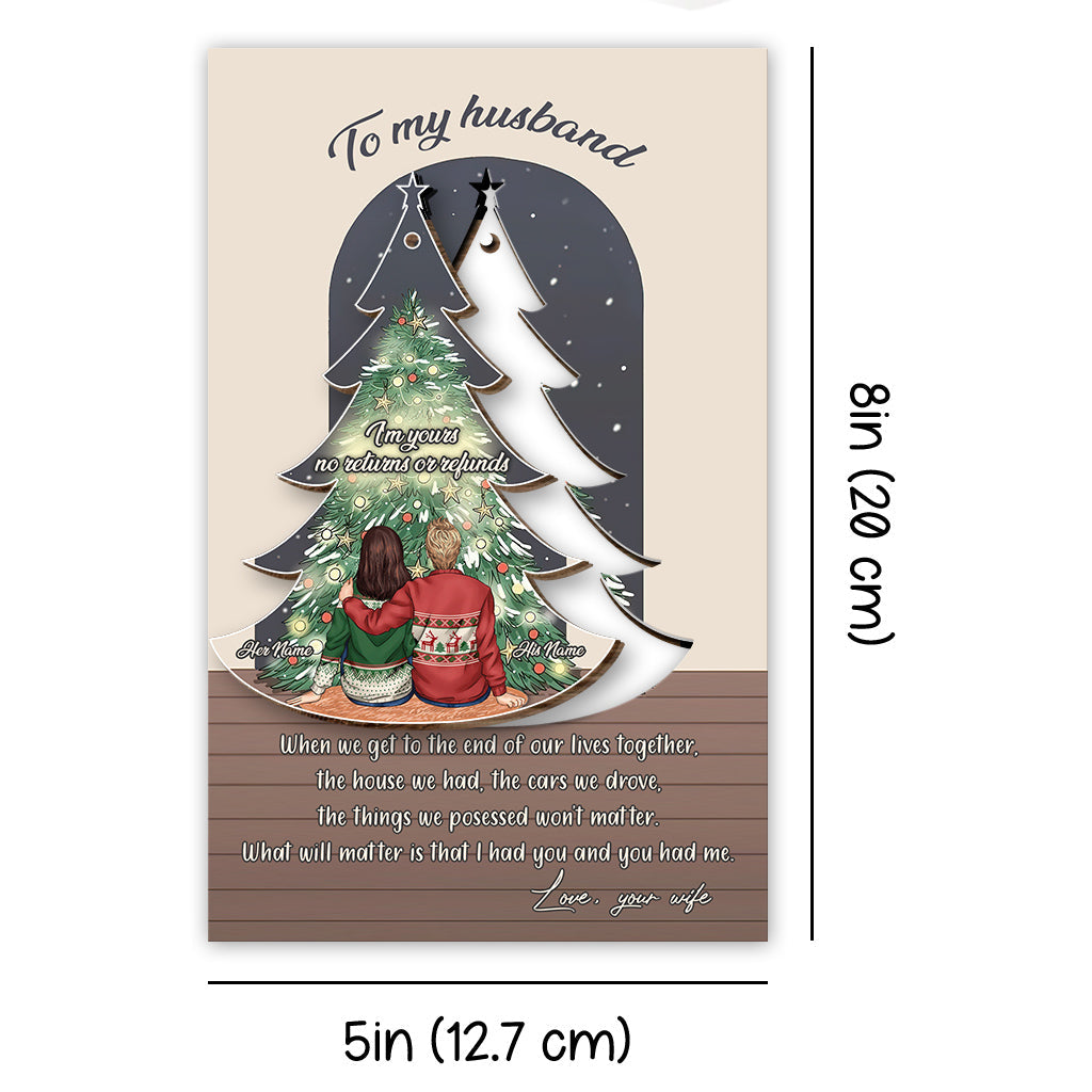 When We Get To The End Of Our Lives Together - Personalized Christmas Couple Wooden Card Pop Out Ornament
