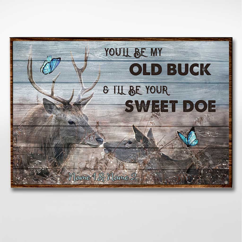 Old Buck Sweet Doe - Personalisiertes Jagdposter für Paare