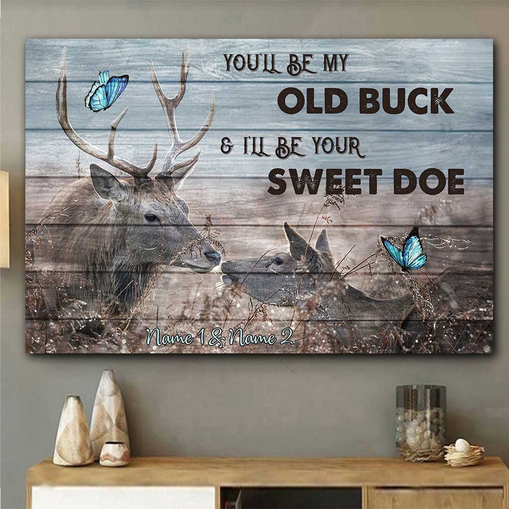 Old Buck Sweet Doe - Personalisiertes Jagdposter für Paare