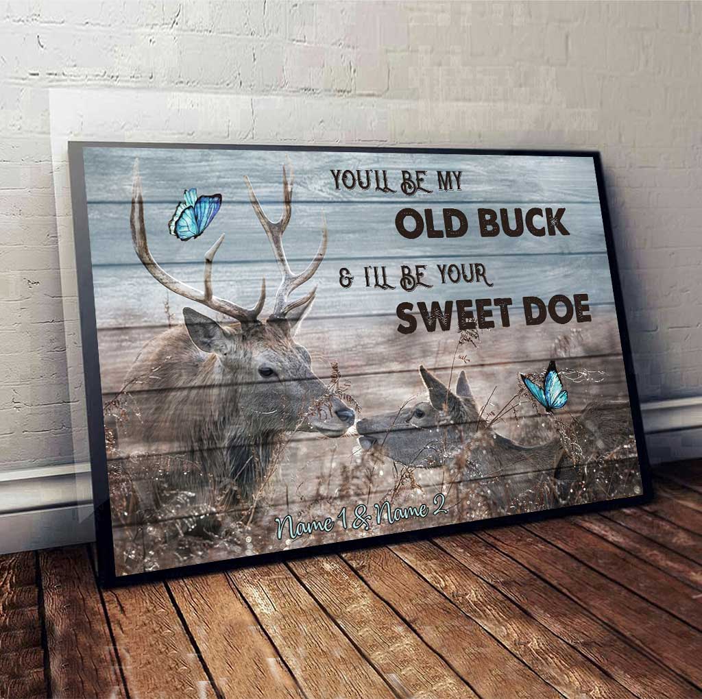 Old Buck Sweet Doe - Personalisiertes Jagdposter für Paare