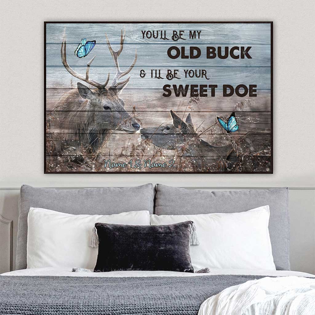 Old Buck Sweet Doe - Personalisiertes Jagdposter für Paare