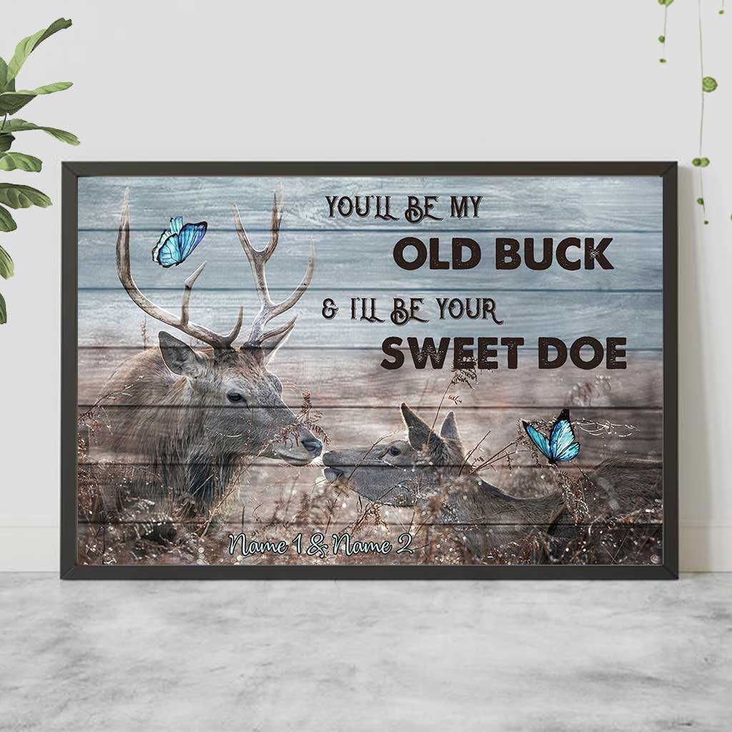 Old Buck Sweet Doe - Personalisiertes Jagdposter für Paare