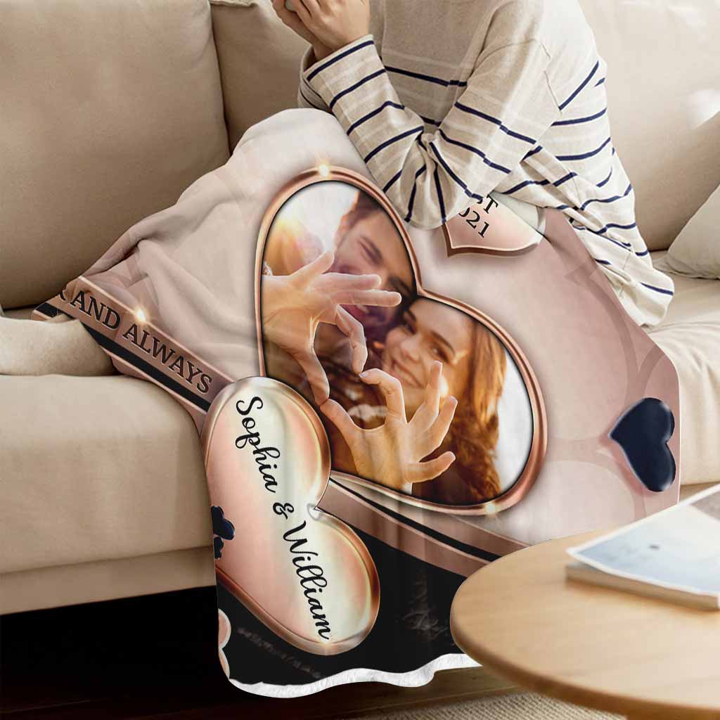 Forever And Always - Personalized Couple Blanket