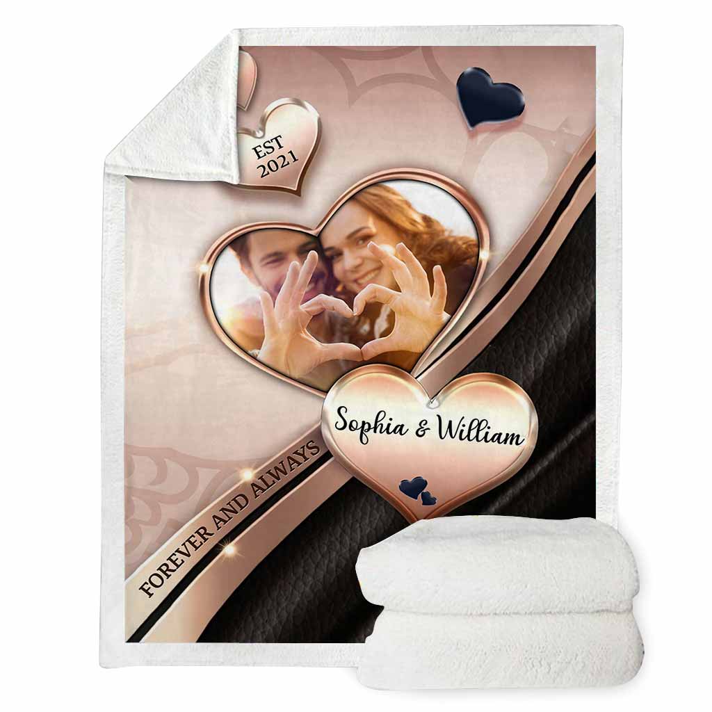 Forever And Always - Personalized Couple Blanket
