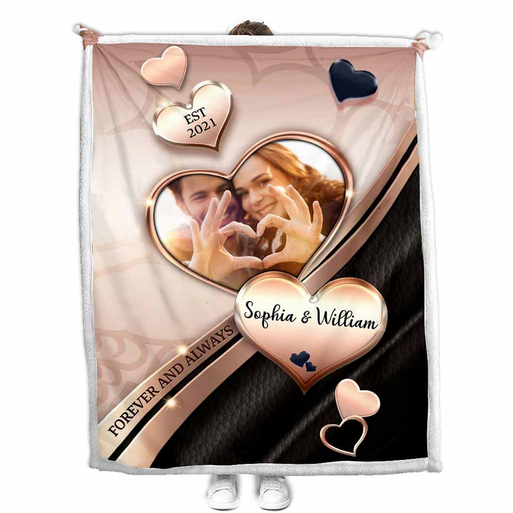 Forever And Always - Personalized Couple Blanket