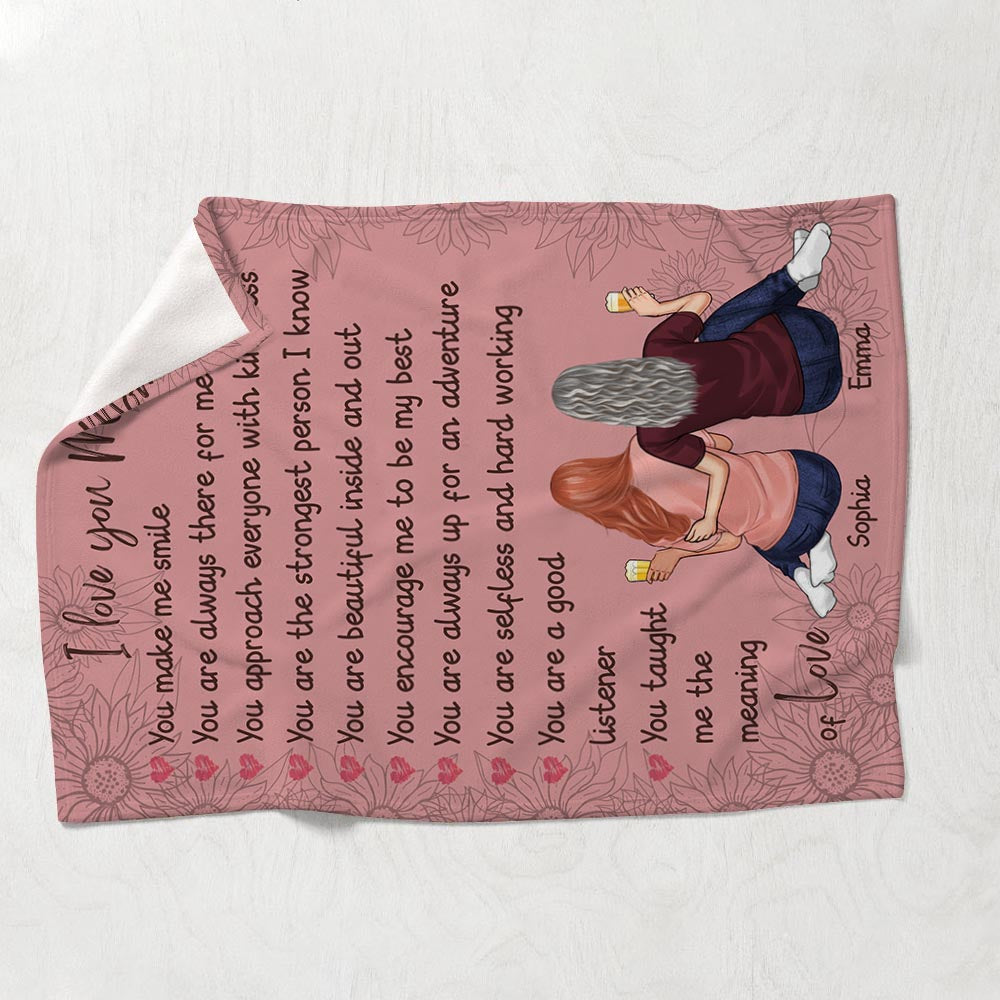 I Love You Mom - Personalized Mother's Day Mother Blanket
