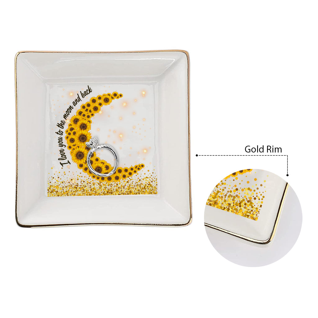 I Love You To The Moon And Back - Personalized Mother's Day Mother Jewelry Dish