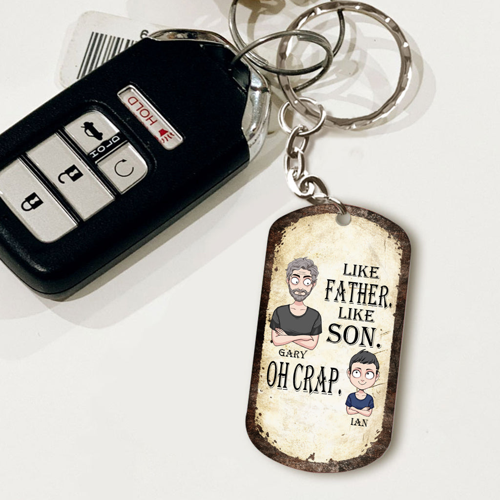 Like Father Like Daughter Like Son - Gift for dad, mom, son, daughter - Personalized Stainless Steel Keychain
