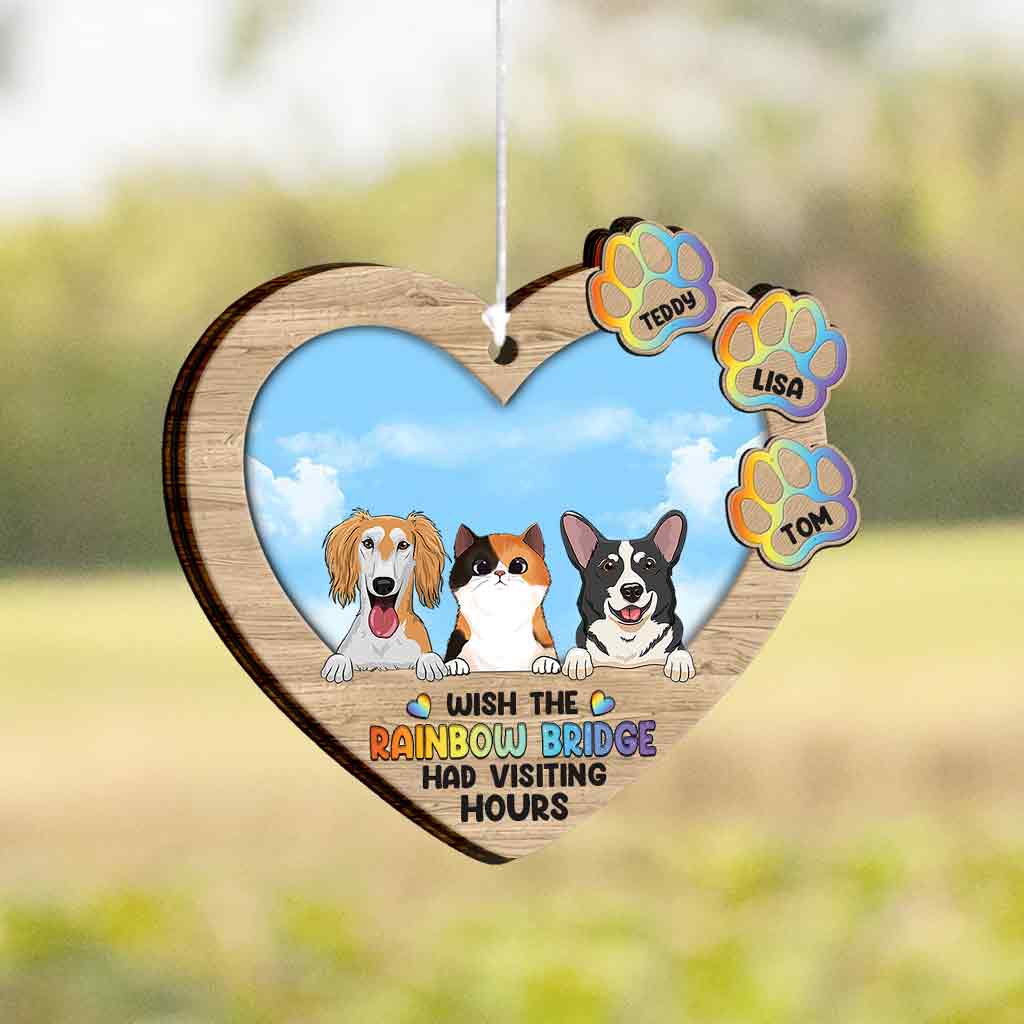 Ich wünschte, die Regenbogenbrücke hätte Besuchszeiten – personalisiertes Hunde-Windspiel