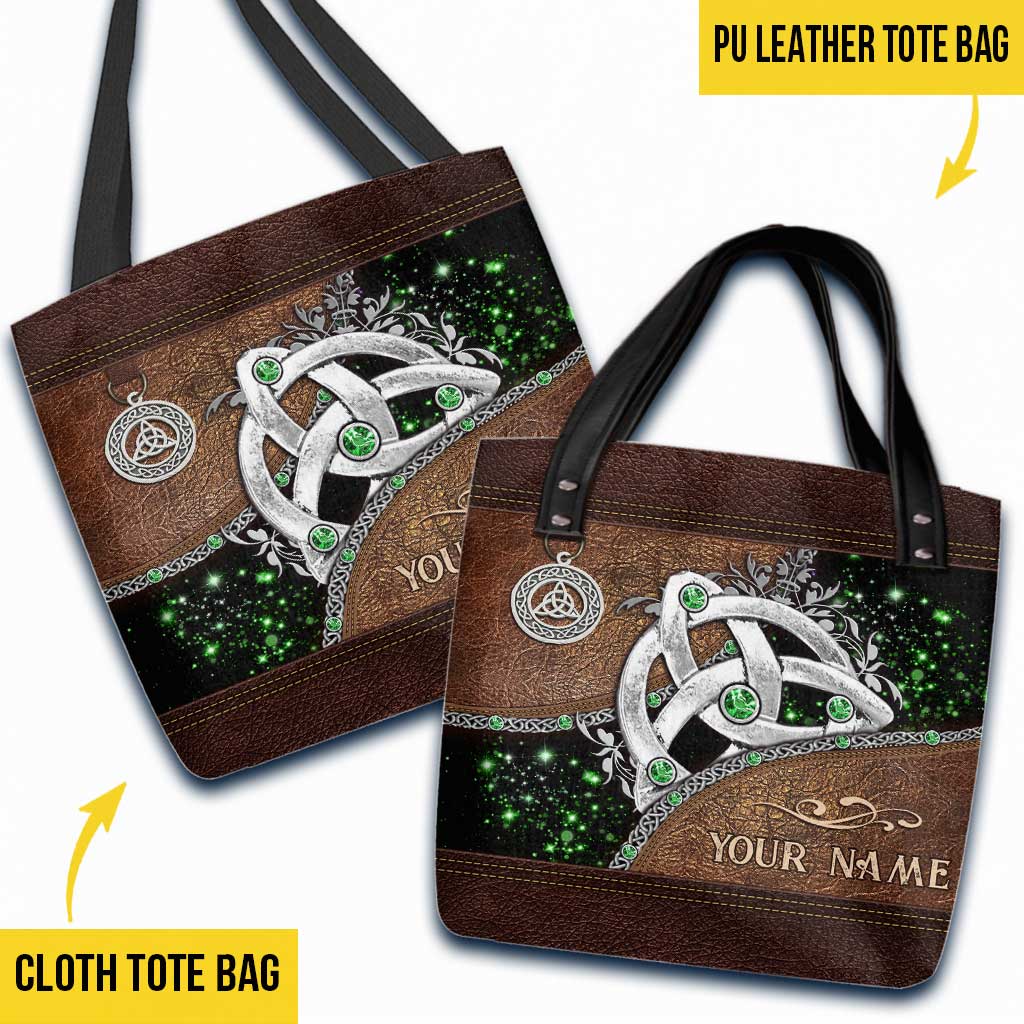 Sac fourre-tout personnalisé irlandais à nœud celtique vert - Sac fourre-tout irlandais
