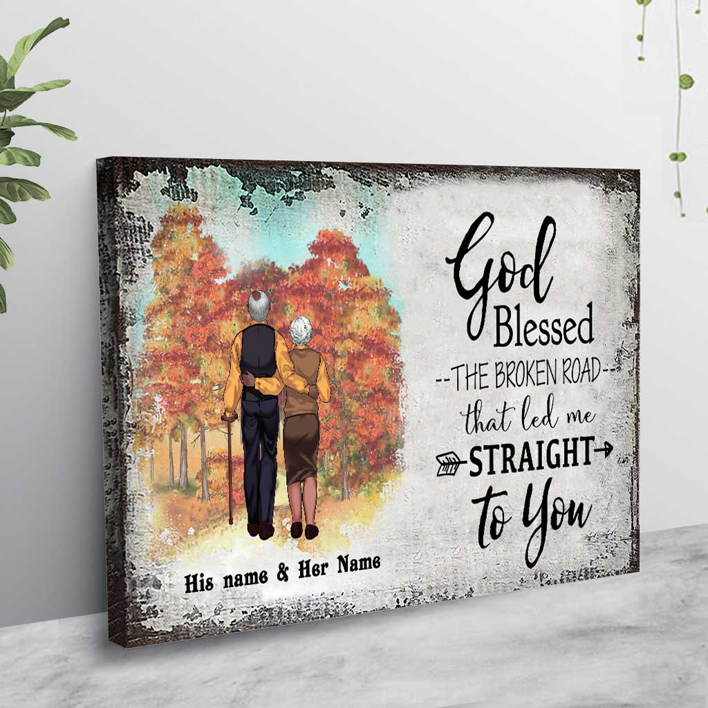 God Blessed The Broken Road - Personalized Couple Poster