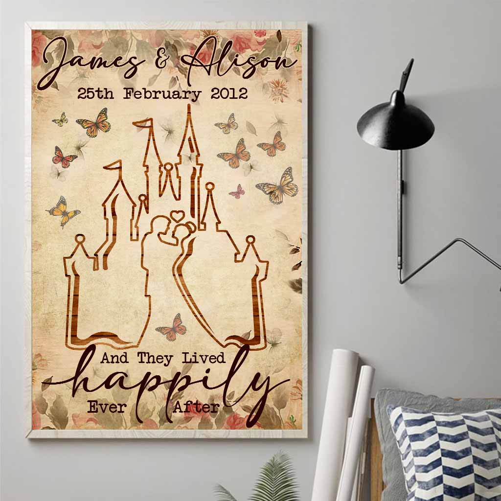 And They Lived Happily Ever After - Personalized Wedding Anniversary Couple Poster