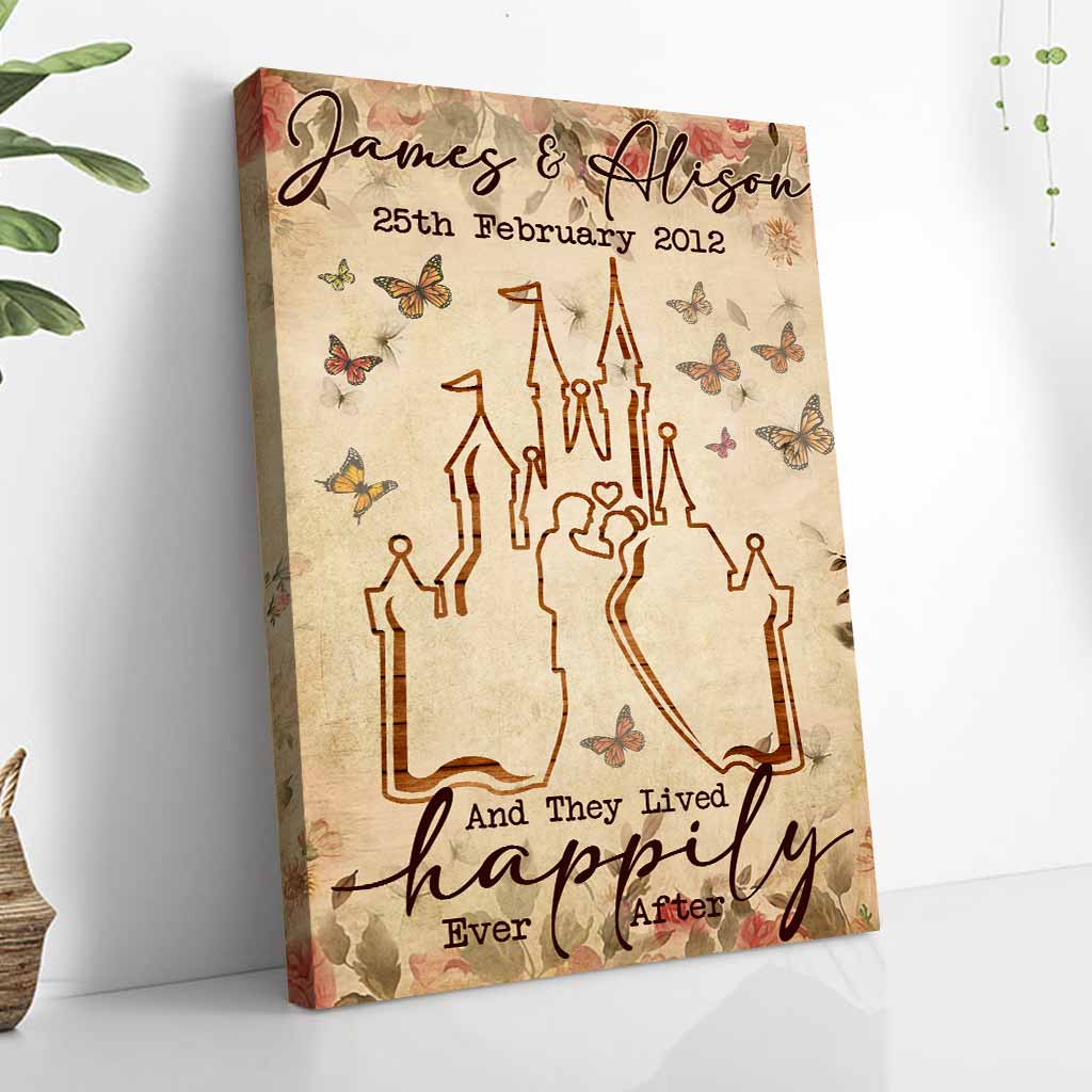 And They Lived Happily Ever After - Personalized Wedding Anniversary Couple Poster