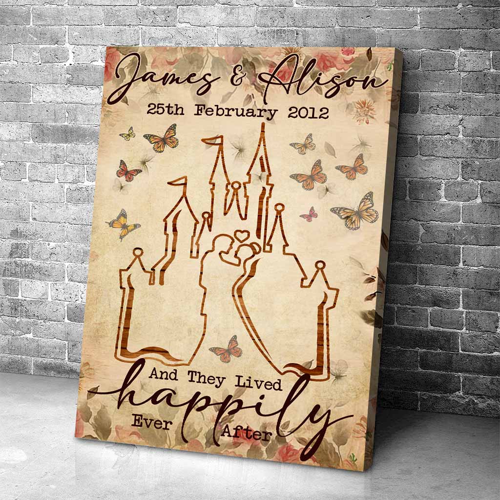 And They Lived Happily Ever After - Personalized Wedding Anniversary Couple Poster