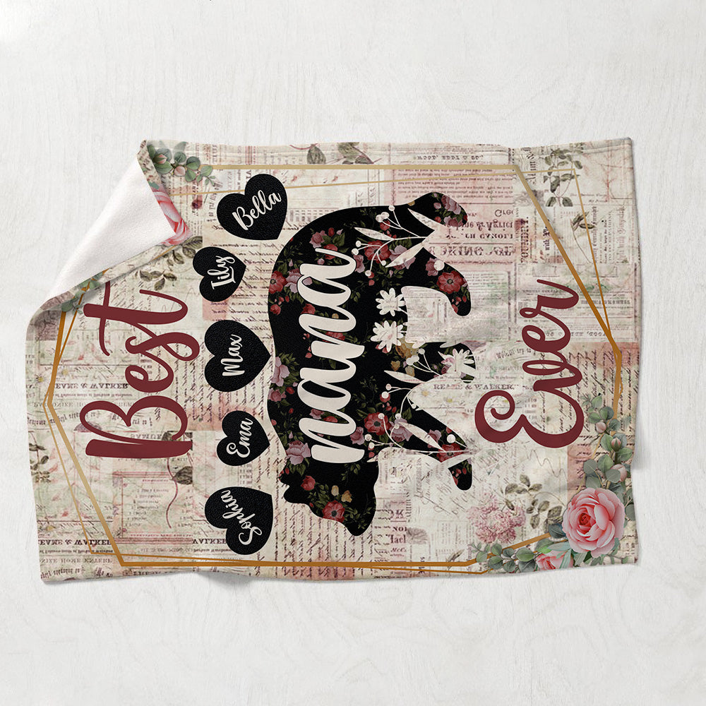 Best Nana Ever - Gift for mom, grandma - Personalized Blanket