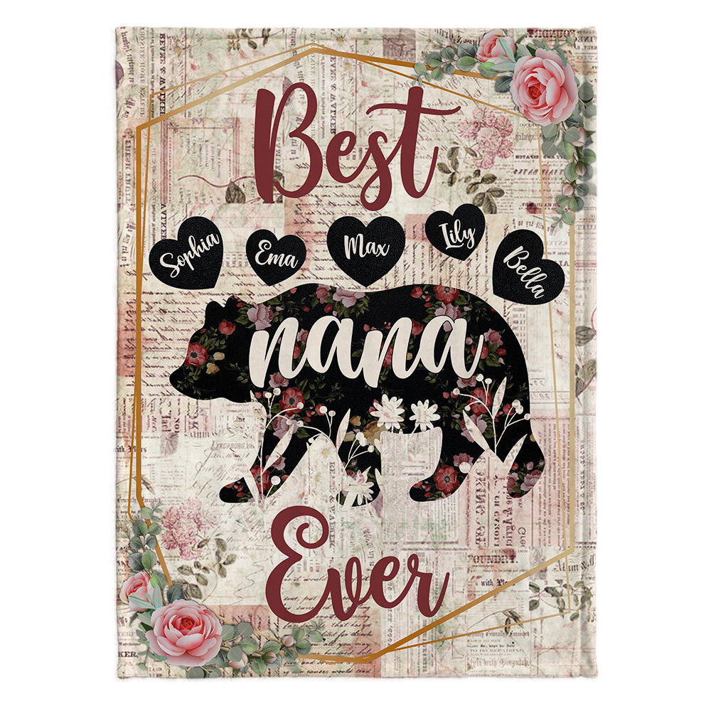 Best Nana Ever - Gift for mom, grandma - Personalized Blanket