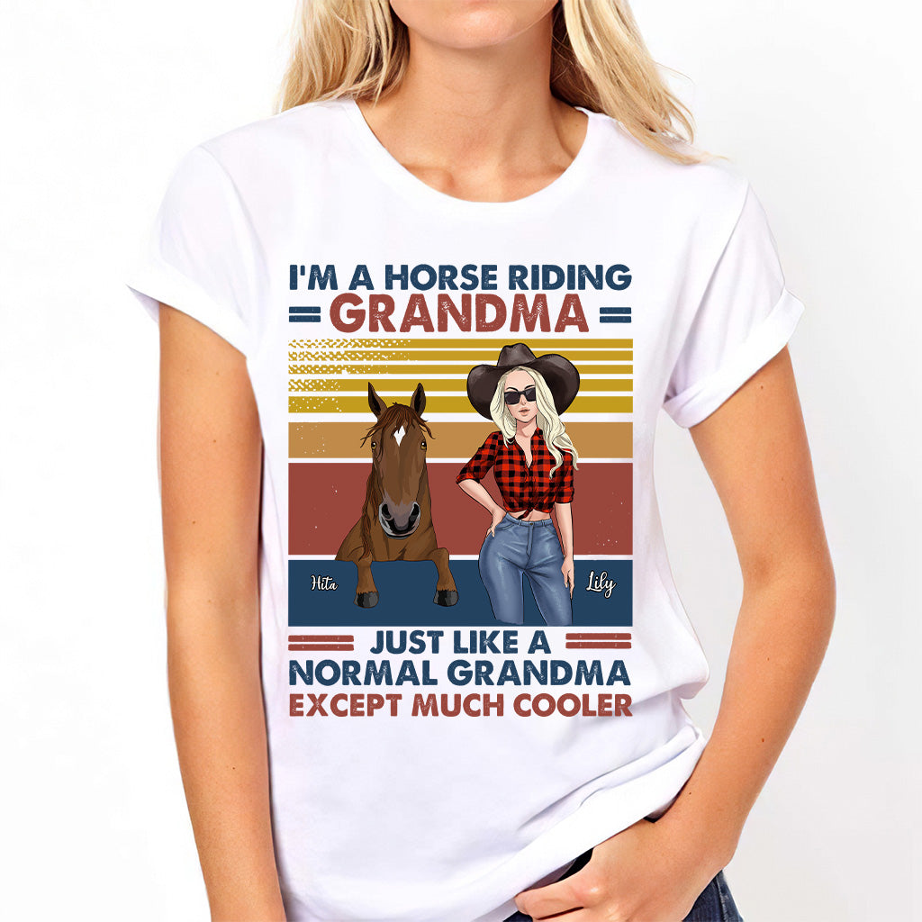 Horse Riding Grandma - Personalized Mother's Day Grandma T-shirt and Hoodie