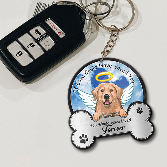 Si l'amour avait pu te sauver - Porte-clés chien personnalisé (Impression recto verso)