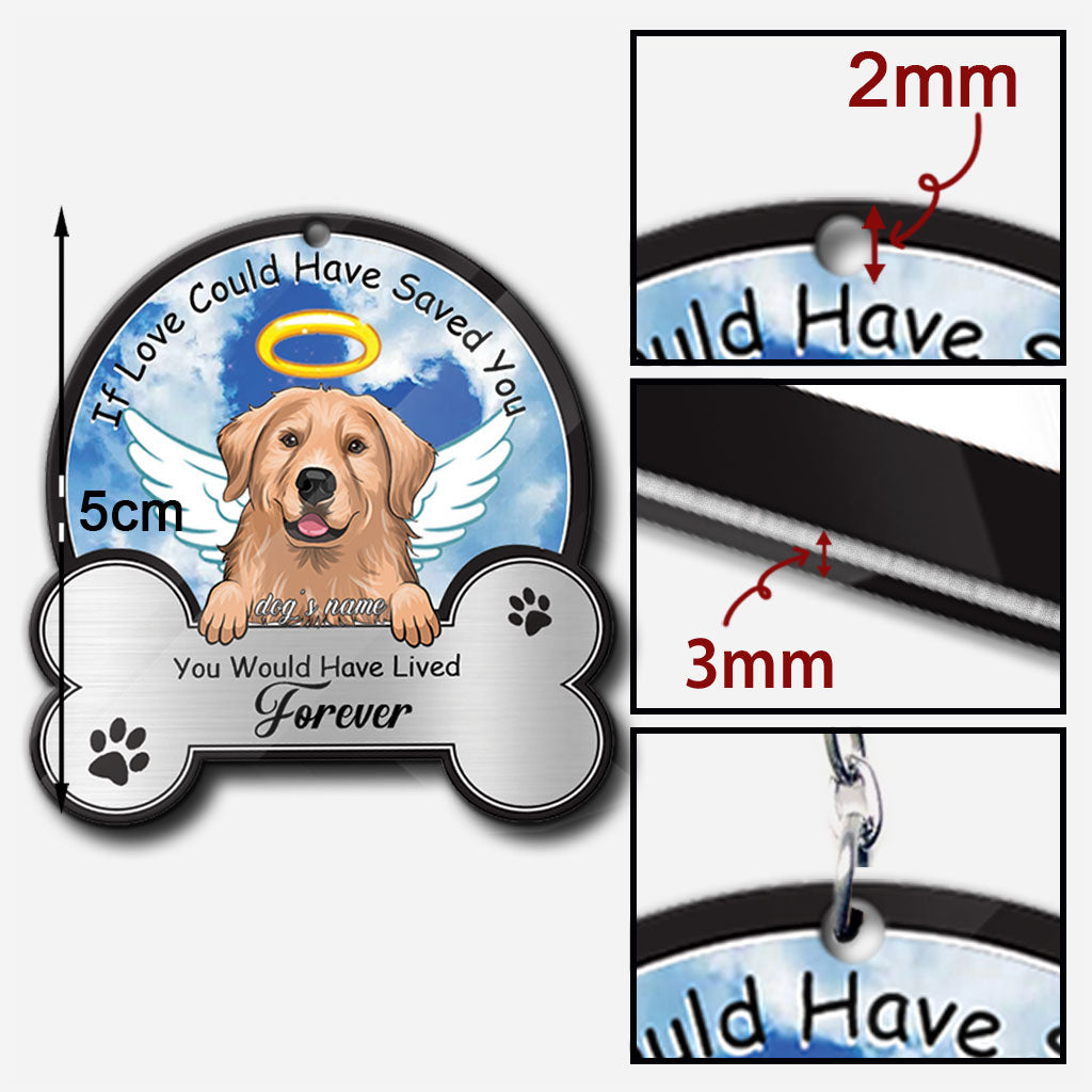 Si l'amour avait pu te sauver - Porte-clés chien personnalisé (Impression recto verso)