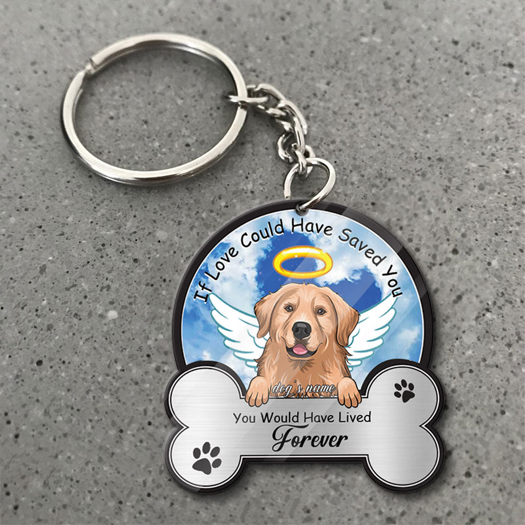 Si l'amour avait pu te sauver - Porte-clés chien personnalisé (Impression recto verso)