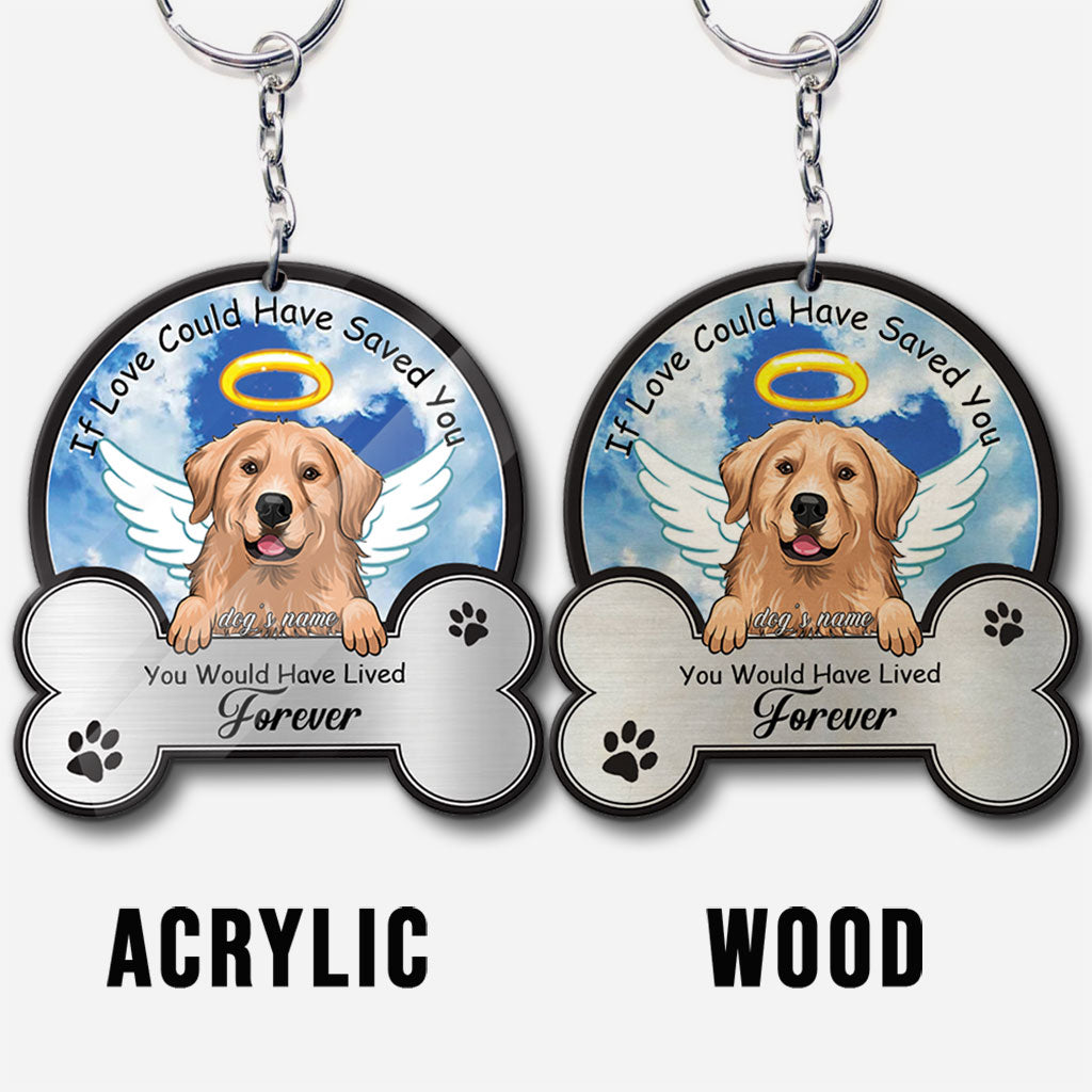 Si l'amour avait pu te sauver - Porte-clés chien personnalisé (Impression recto verso)