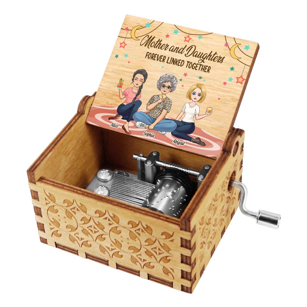Forever Linked Together - Personalized Mother's Day Mother Hand Crank Music Box