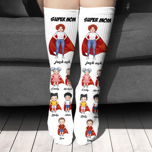 Super Dad Super Mom - Gift for dad, mom - Personalized Socks