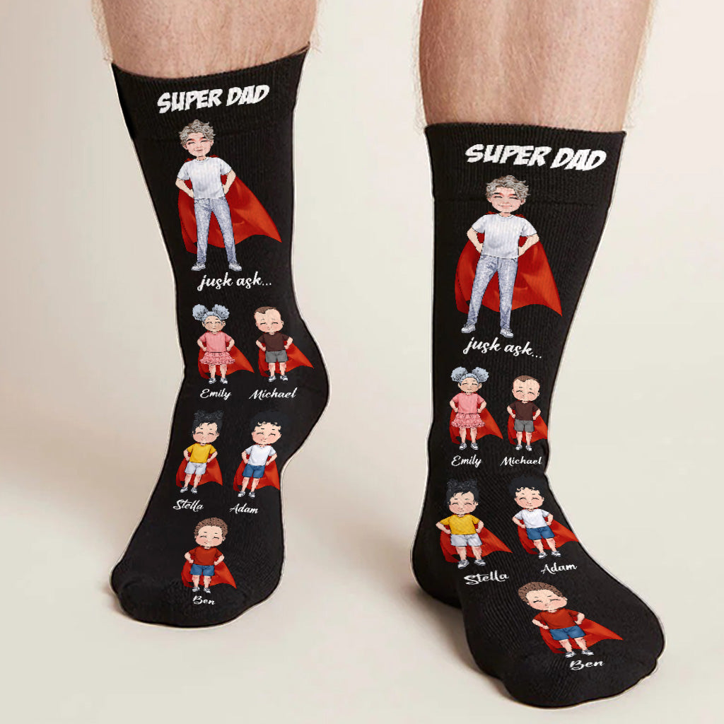 Super Dad Super Mom - Gift for dad, mom - Personalized Socks